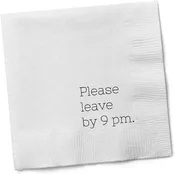 Funny Cocktail Napkins – Please Leave by 9 PM