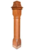 eastlake sunrise carved oak newel post — Architectural Antiques