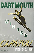 American Vintage Advertising Poster 'Dartmouth Winter Carnival' by Steve Chontos, 1954
