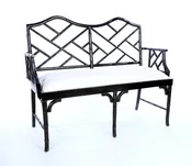 2 Seater Bamboo Bench - Black Finish