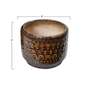 Embossed Stoneware Planter