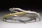 Branchy Bangle Bracelet with Stones