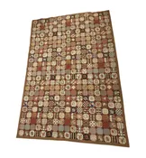 Antique British Isles Needlepoint Rug with Crown, Plume and Harp (Approx. 5'9x8'1) (0HP01F)