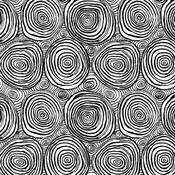 108" Backing Fabric - Onion Rings - Black - Black circles on white - Kaffe