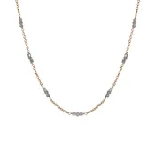 18K Gold Grey Diamond Station Chain