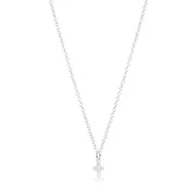 16" Necklace Sterling- Signature Cross Small Sterling Charm