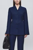 Benny Longline Blazer in Slub Suiting