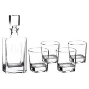 810mL Rectangle Glass Decanter Set with Four 8 oz. Rocks Glasses