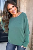 All Yours Huntergreen Ribbed Long Sleeve