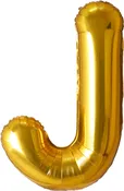 34" Foil Mylar Gold Letter 'J' Balloon