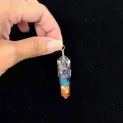 7 Chakra Orgonite Wire-Wrap Pendant