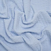 1.5 Yards of Ruched Stretch Modal and Cotton Double Knit - Pale Blue - Deadstock