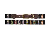 Bottles of Beer Needlepoint Dog Collar