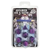 7-Set Advanced Dice & Crayon Set: Purple Swirl