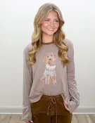 A Dog Wearing A Sweater Crew Neck LS Top