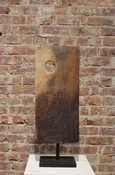 Luna Slab Sculpture with Iron Stand