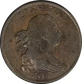 (1057) 1802/0 1/2C PCGS VF30 Reverse of 1802