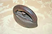 Antique 6.5" Long Sad Iron w/ Detachable Wood Handle - "Ferrosteel - Cleveland"
