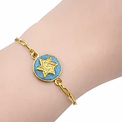 Blue Star of David Chain Bracelet