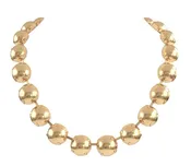 Bezeled Large Gold Bead Necklace