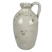 13″ Ceramic Pitcher with Handle, White