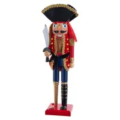 15"Wooden Pirate With Peg Leg Nutcracker
