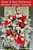 Exclusive Silver &amp;amp; Red Christmas Wreath Digital Tutorial