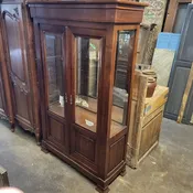 French Cherry Display Case w/ Beveled Glass Panels — Architectural Salvage