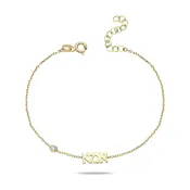 14k Gold Hebrew Ema Charm with Diamond Bracelet