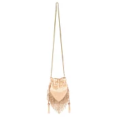 Beaded Fringe Drawstring Crossbody Bridal Clutch