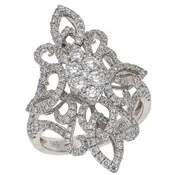 14K White Gold Art Deco Diamond Ring