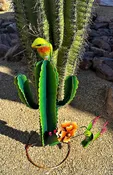 Hummingbirds on Saguaro Catus Metal Art