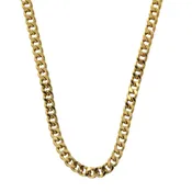 18 Karat Solid Yellow Gold Classic Hollow Curb Men Chain