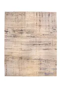Oriental Rug Indian Handmade Area Modern 12'1"x15'0" (12x15) Whites/Beige Whites/Beige Abstract Design #A36477