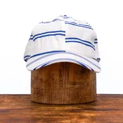Ballpark Linen Stripe Cap in Navy