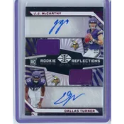 2024 Panini Illusions Rookie Reflections JJ McCarthy/Dallas Turner #RRA-MV Rookie Patch Auto RPA /199 Rookie RC Football Card