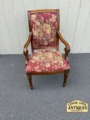 67666 Set of 5 Ethan Allen Dining Chairs with Floral Upholstery