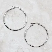 40mm Silver Creole Valentano Hoop Earrings
