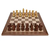 12" Walnut & Maple Chess Set with 2.75" Chessmen