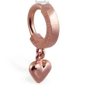 14K Rose Gold Belly Ring and Heart Charm
