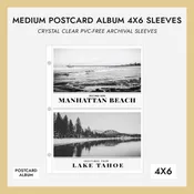 4x6 Medium Postcard Album Sleeves (for 4x6 Postcards) Set Of 10