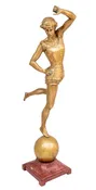 Achille Chainaye "Dancer" Gilt Bronze Sculpture