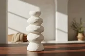 Abbott - Stacked Pebble Vase -Sand -12"H