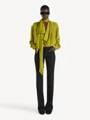 Blouse drapée en soie charmeuse