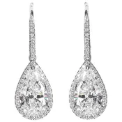 5.29 Carats Pear Shape Diamond Drop Pendant Earrings