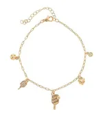 5 Charm Gold Pave Pickleball Bracelet