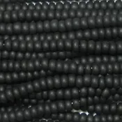 10/0 Czech Seed Bead Frosted Opaque Black