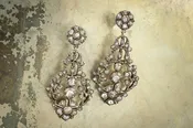 Antique Diamond Set Ear Pendants