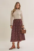 Autumn Romance Layered Midi Dress