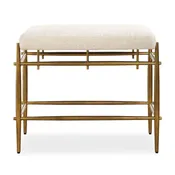 Uttermost 53039 Karleen Plush White Small Brass Bench